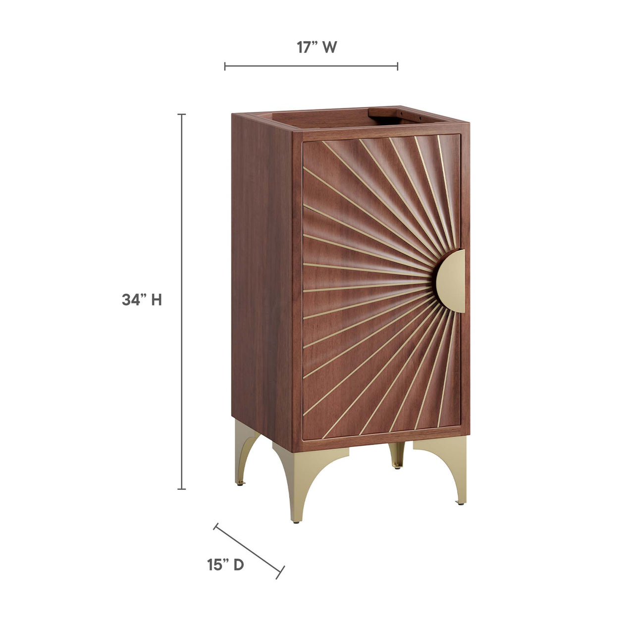 Sol Vanity Base with Storage, Extra Small, Walnut