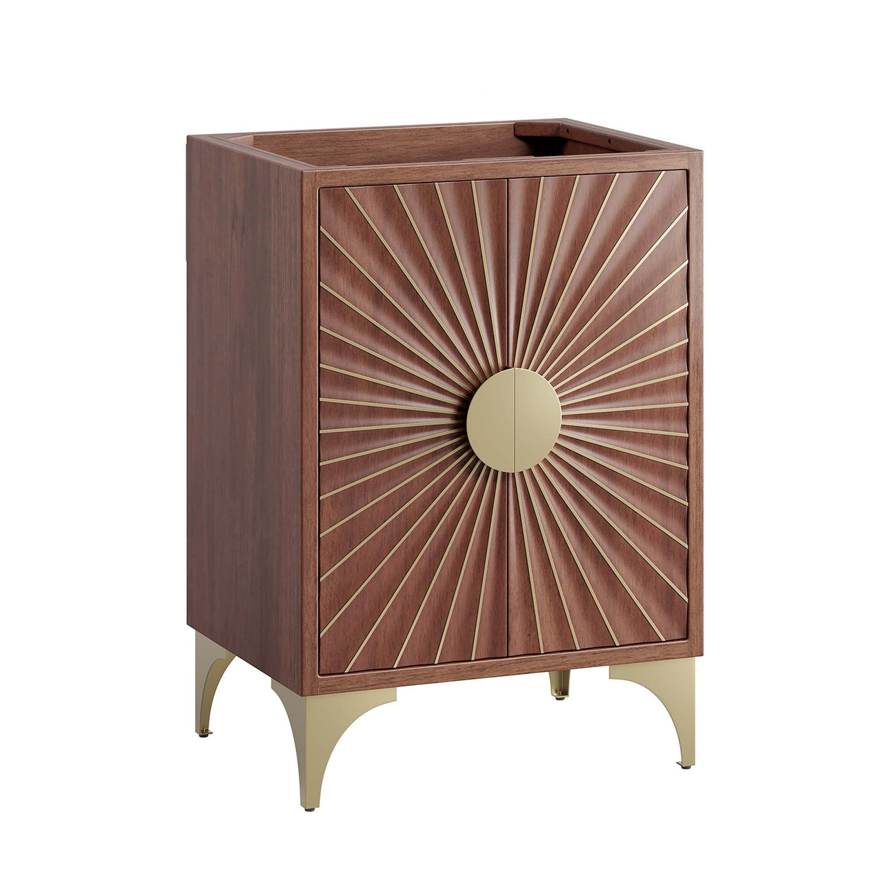 Sol Vanity Base with Storage, Small, Walnut