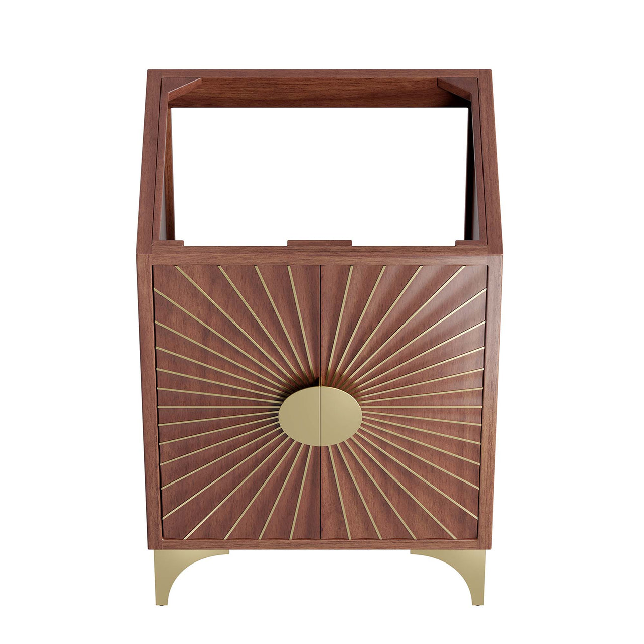 Sol Vanity Base with Storage, Small, Walnut