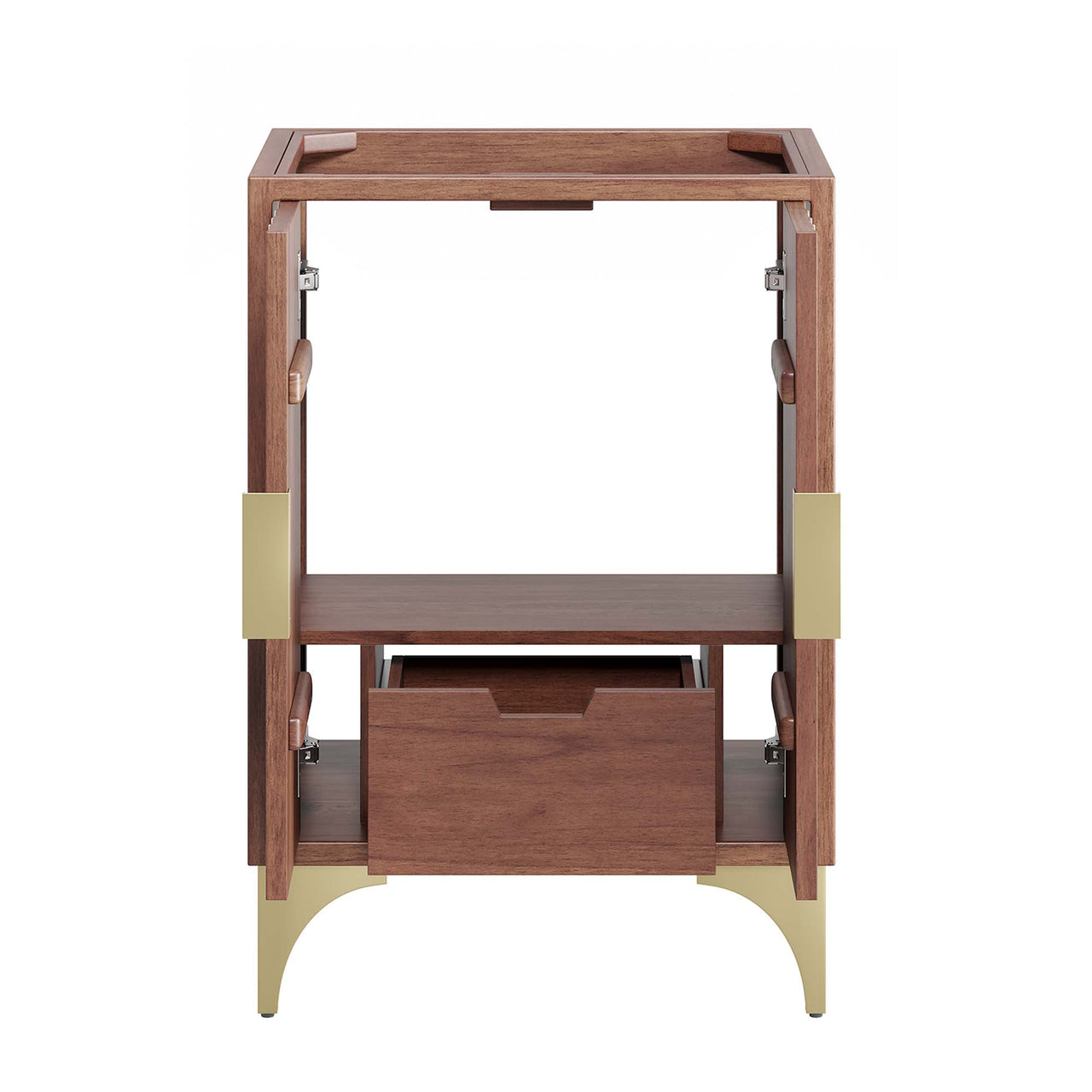 Sol Vanity Base with Storage, Small, Walnut