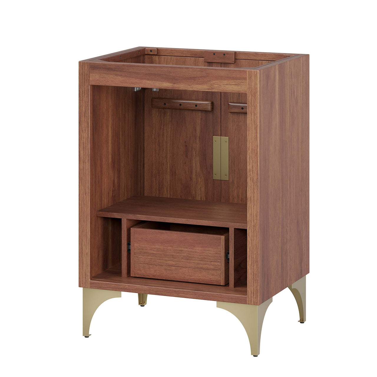 Sol Vanity Base with Storage, Small, Walnut