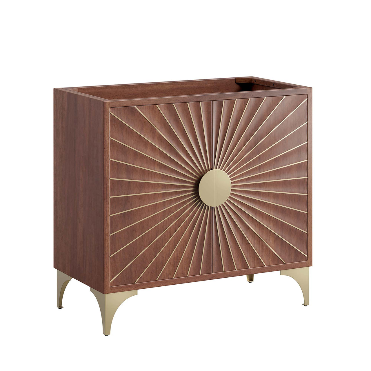 Sol Vanity Base with Storage, Large, Walnut