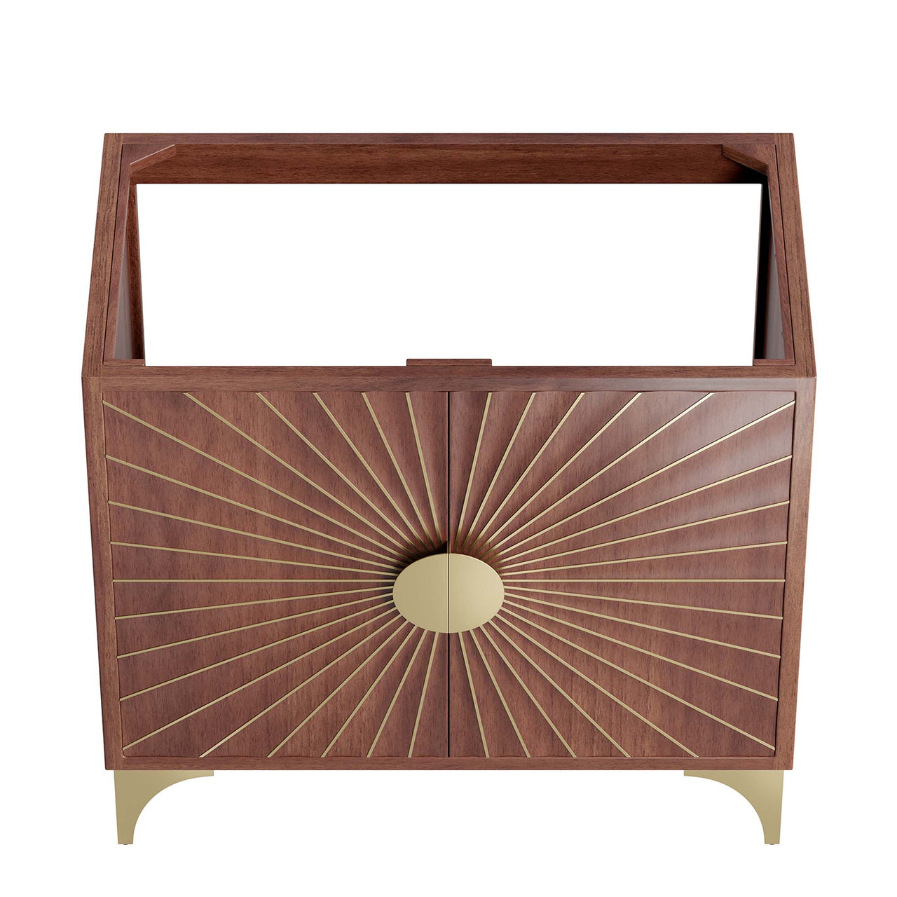 Sol Vanity Base with Storage, Large, Walnut