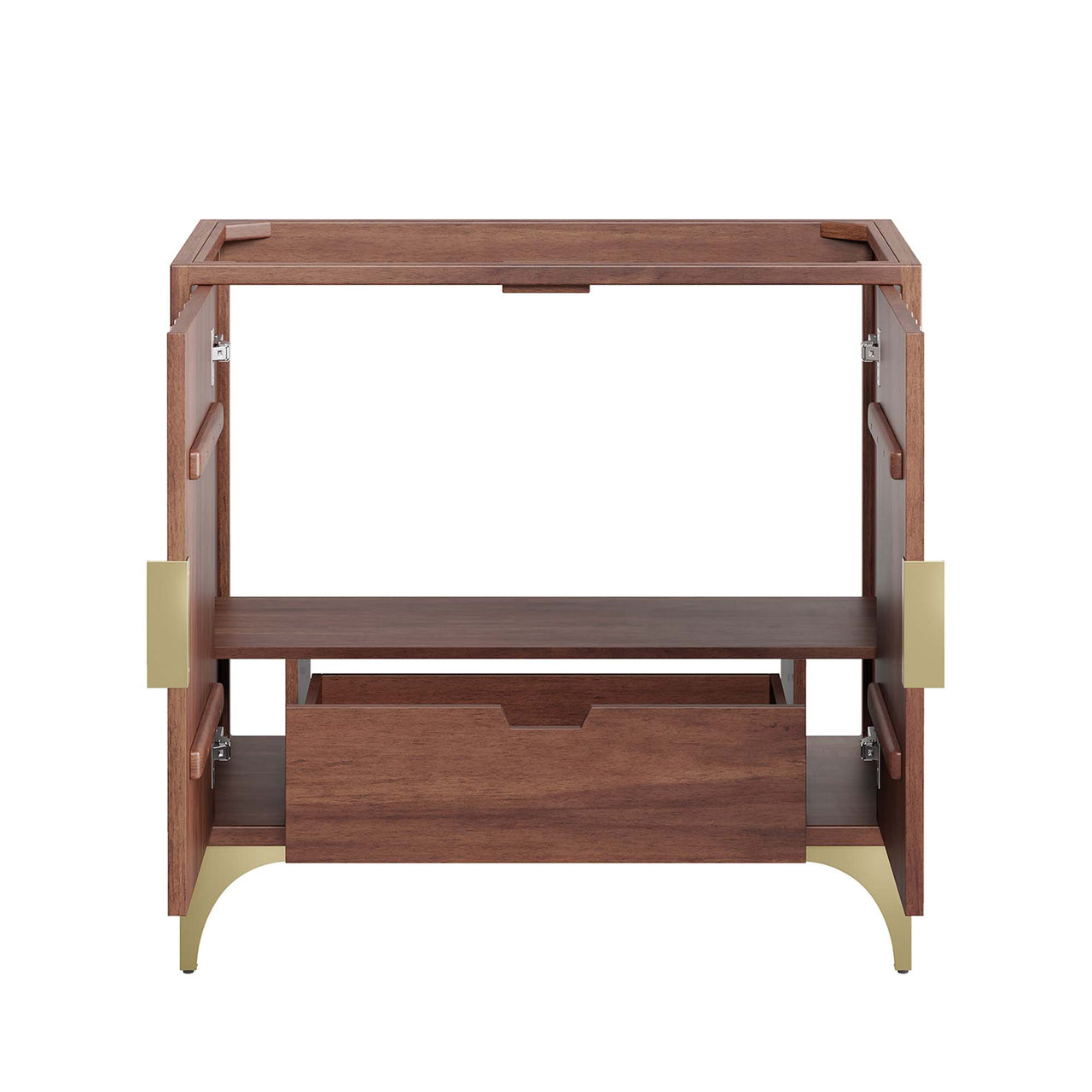 Sol Vanity Base with Storage, Large, Walnut