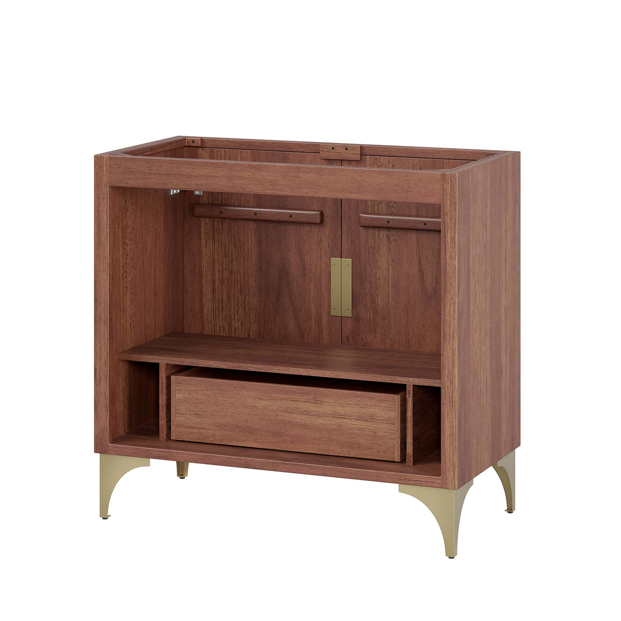 Sol Vanity Base with Storage, Large, Walnut