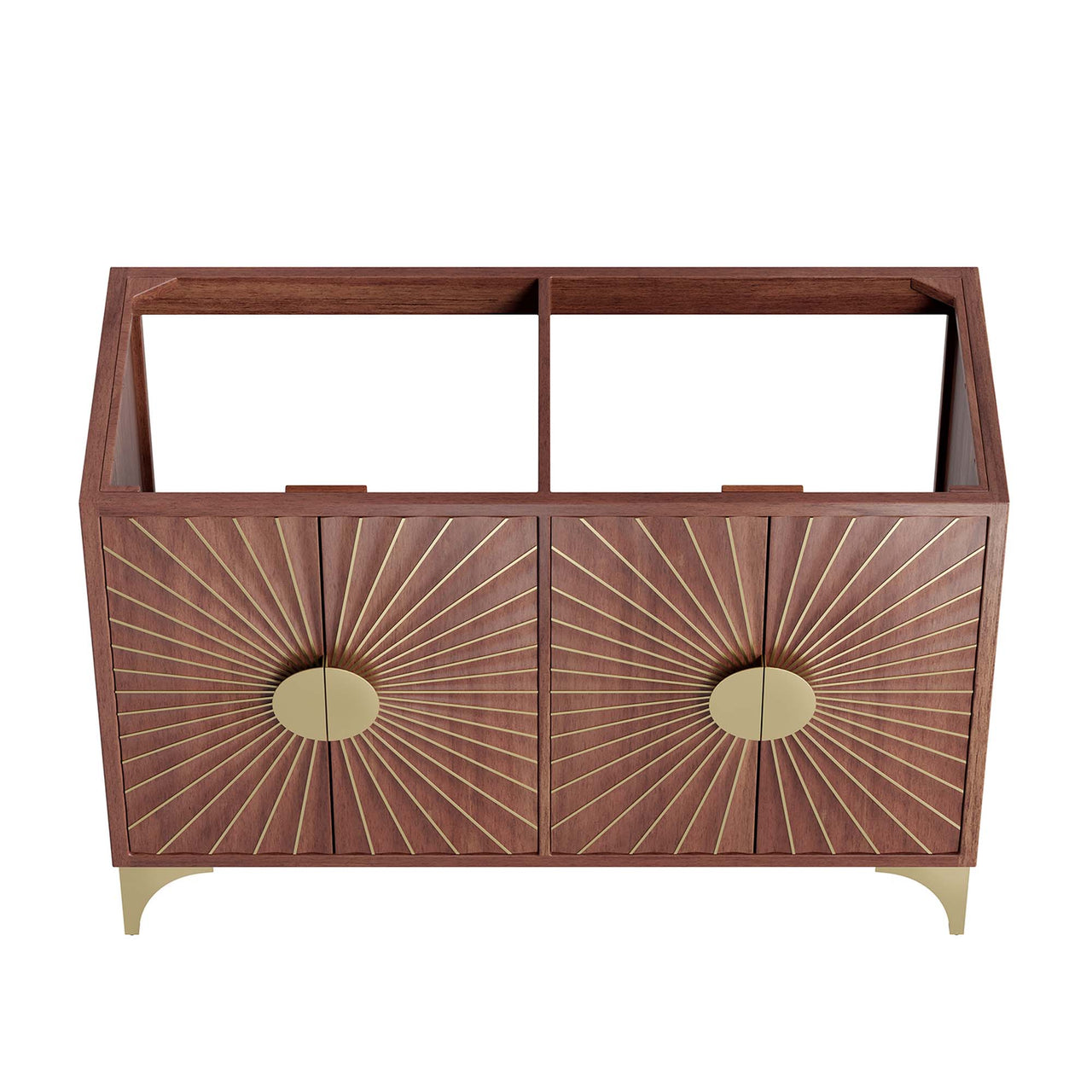 Sol Vanity Base with Storage (Double Sink Compatible), Extra Large, Walnut