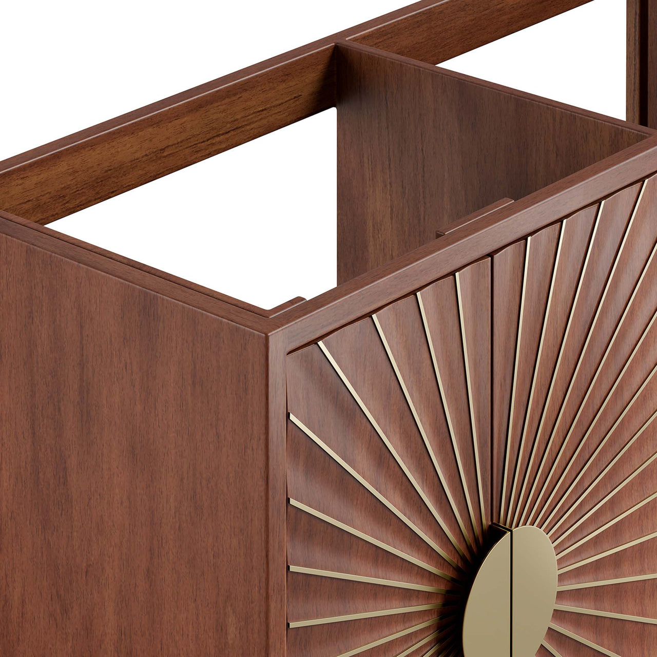 Sol Vanity Base with Storage (Double Sink Compatible), Extra Large, Walnut