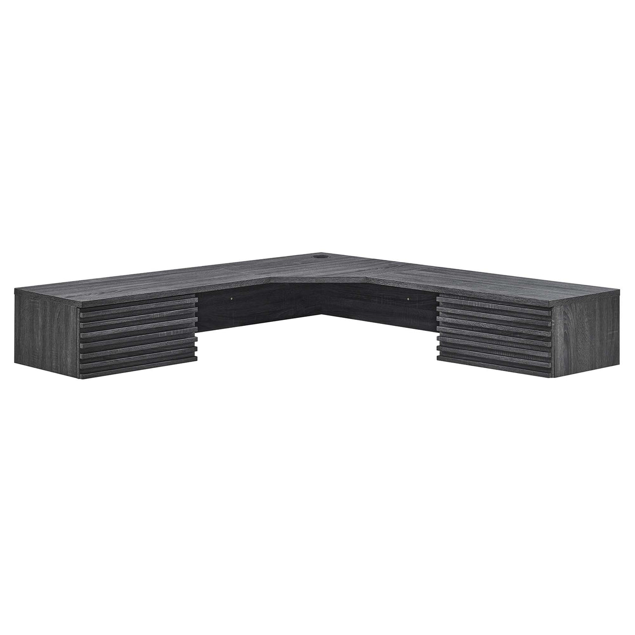 Ventra Wall Mount Corner Office Desk, Charcoal