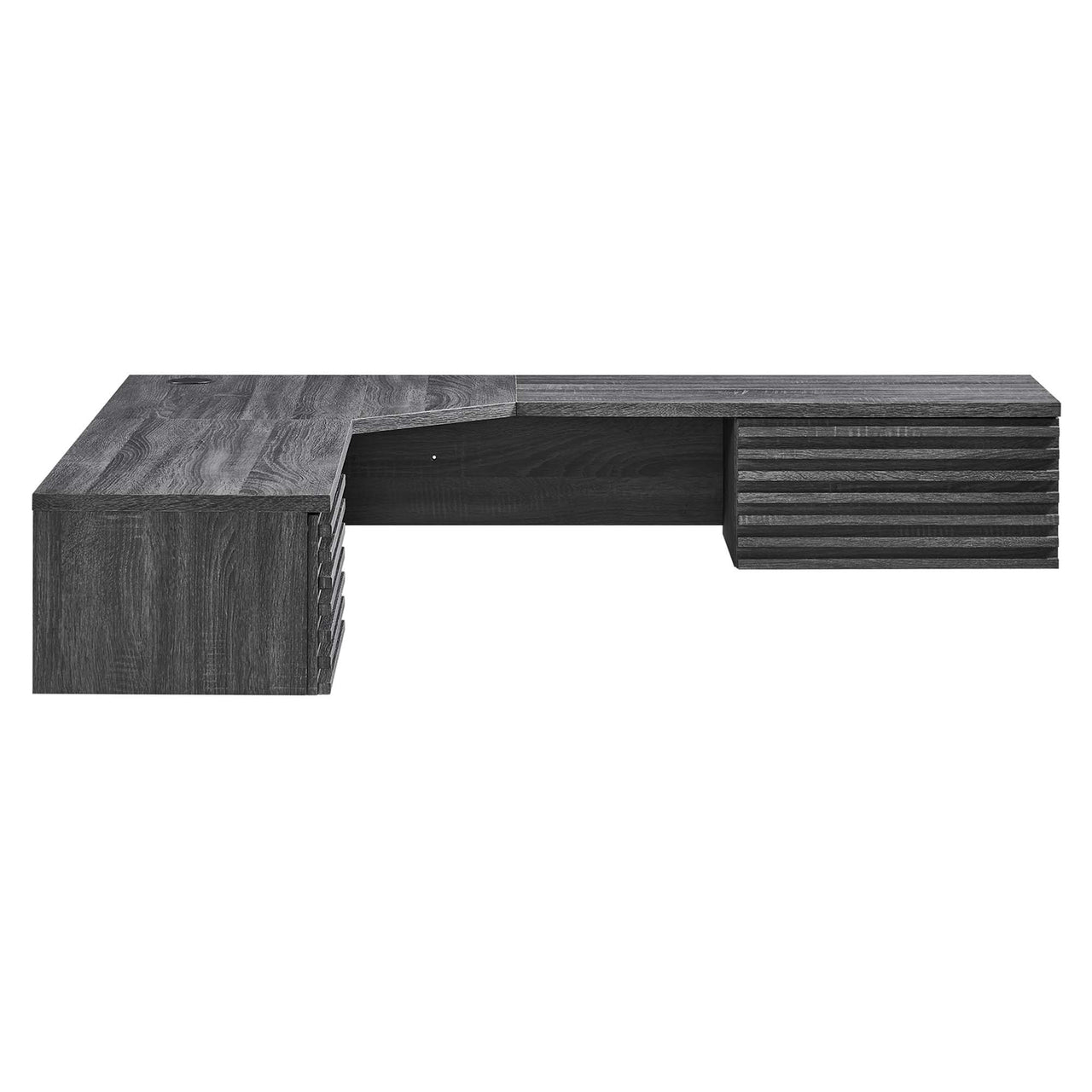 Ventra Wall Mount Corner Office Desk, Charcoal