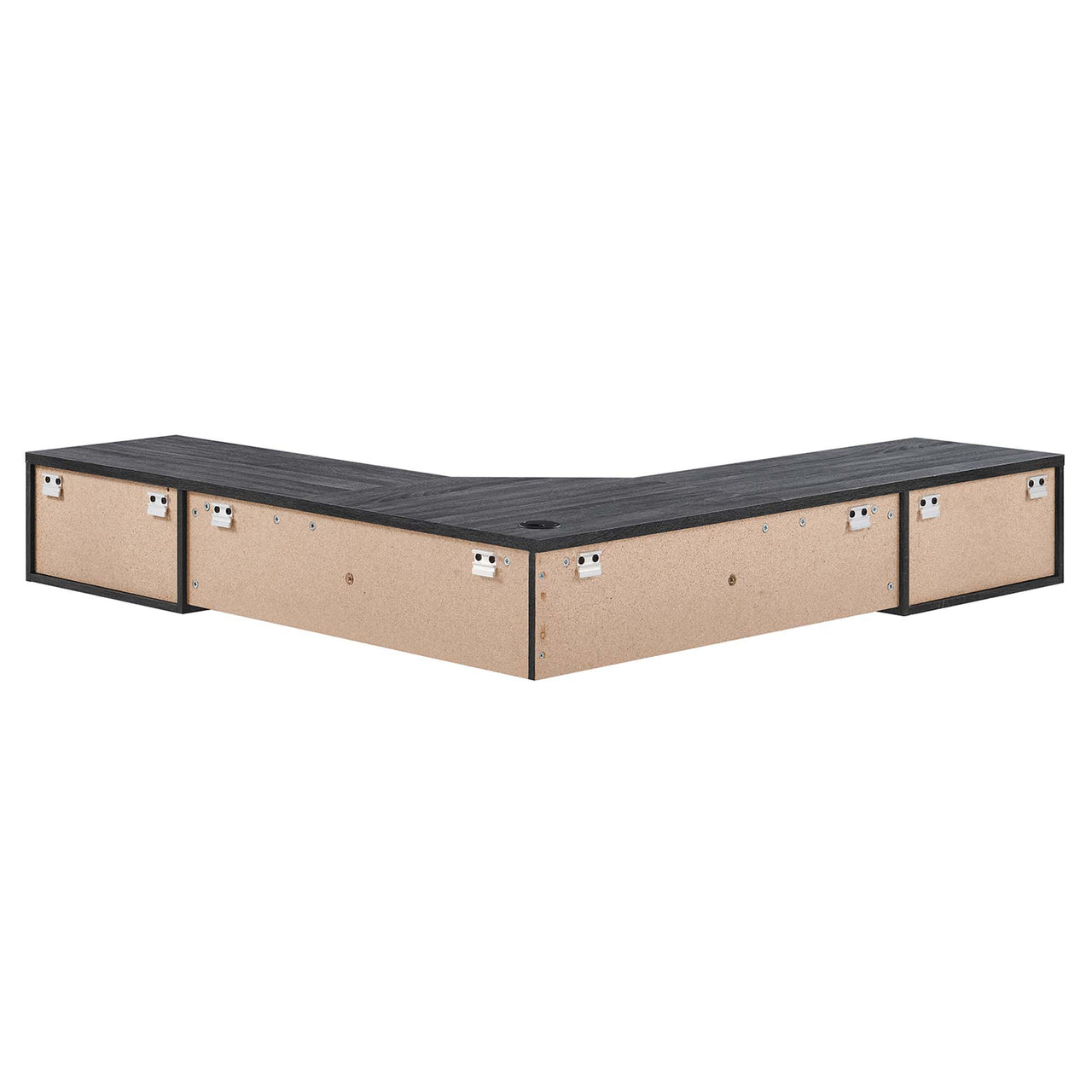 Ventra Wall Mount Corner Office Desk, Charcoal