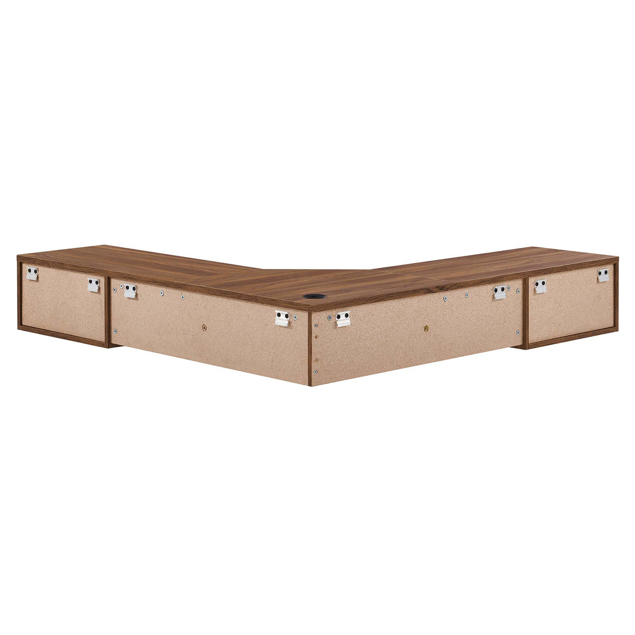 Ventra Wall Mount Corner Office Desk, Walnut