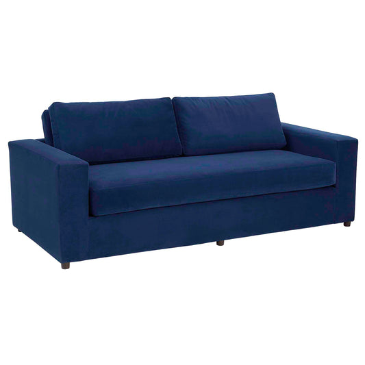 Renwick Upholstered Velvet Sofa, Navy
