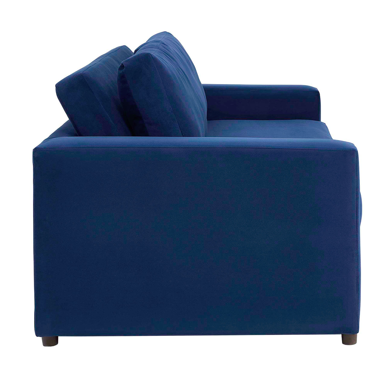 Renwick Upholstered Velvet Sofa, Navy