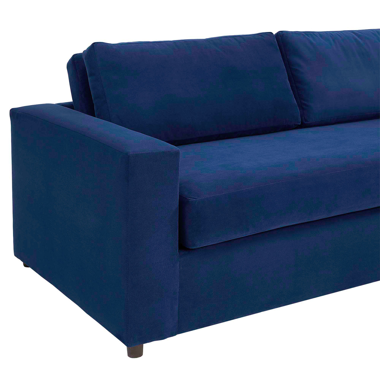 Renwick Upholstered Velvet Sofa, Navy