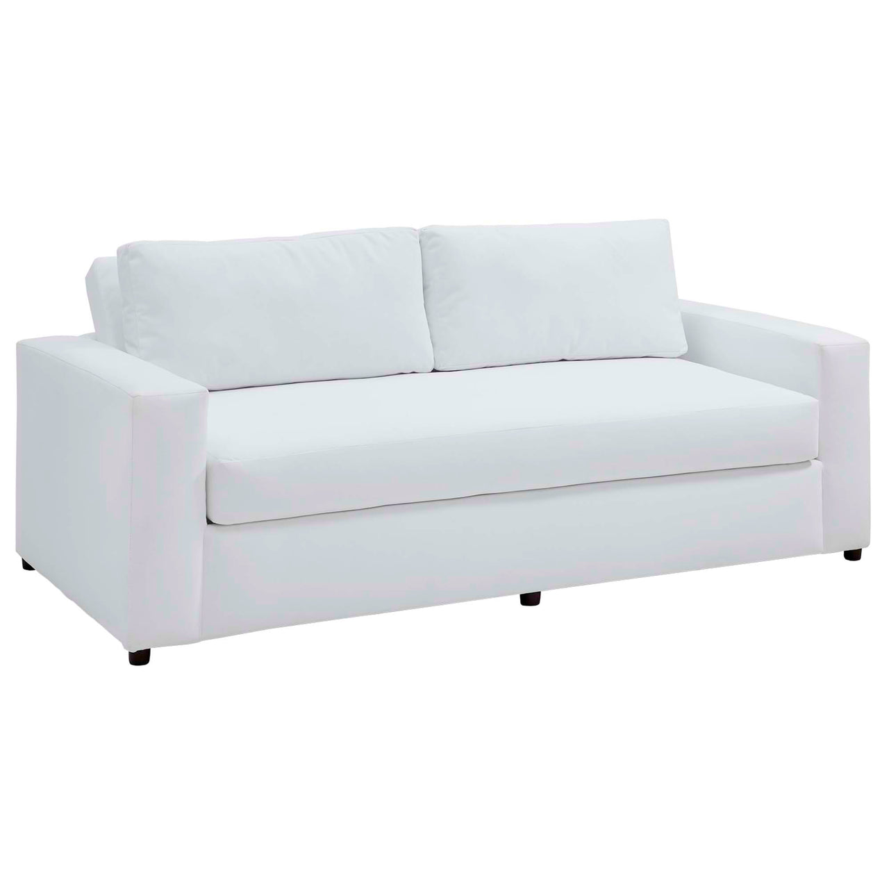Renwick Upholstered Velvet Sofa, White