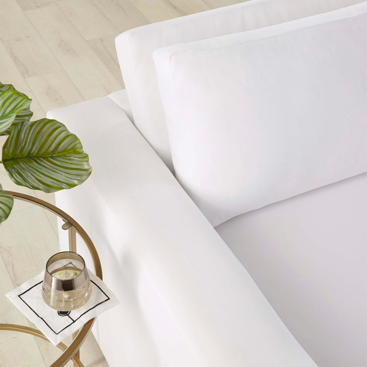 Renwick Upholstered Velvet Sofa, White