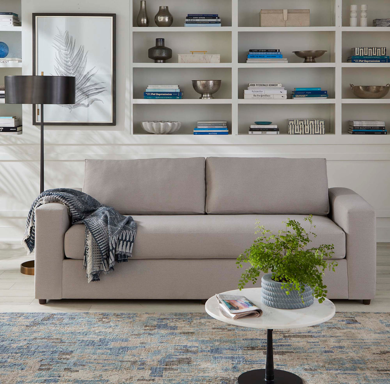 Renwick Fabric Sofa, Light Gray