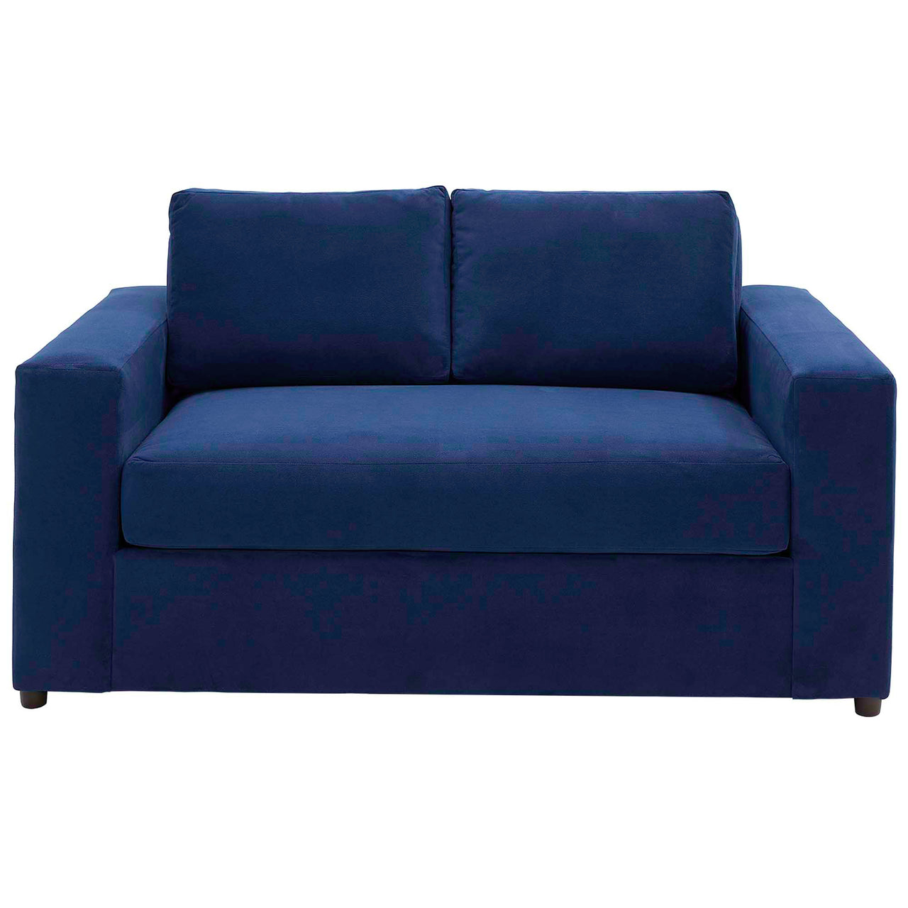 Renwick Upholstered Velvet Loveseat, Navy