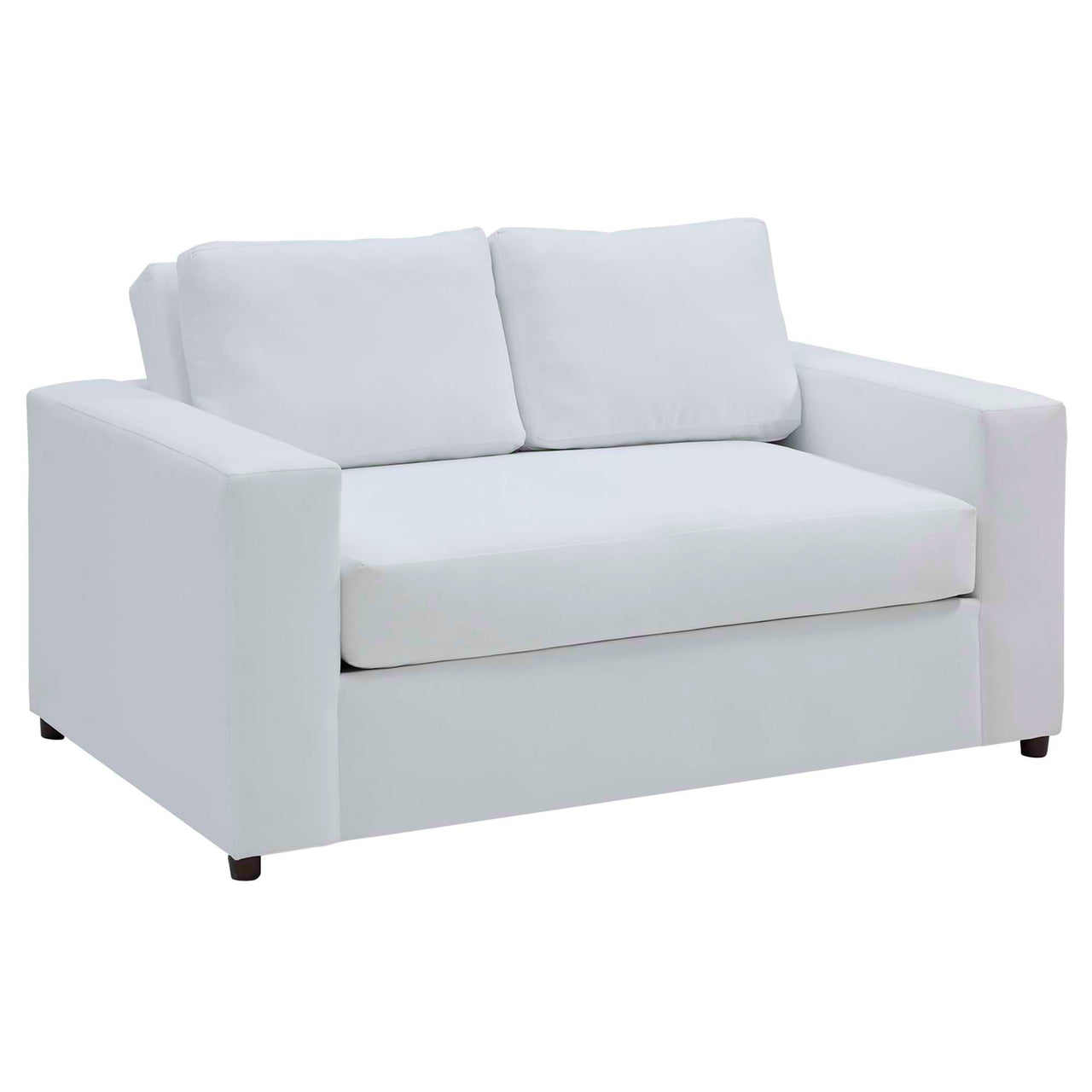 Renwick Upholstered Velvet Loveseat, White