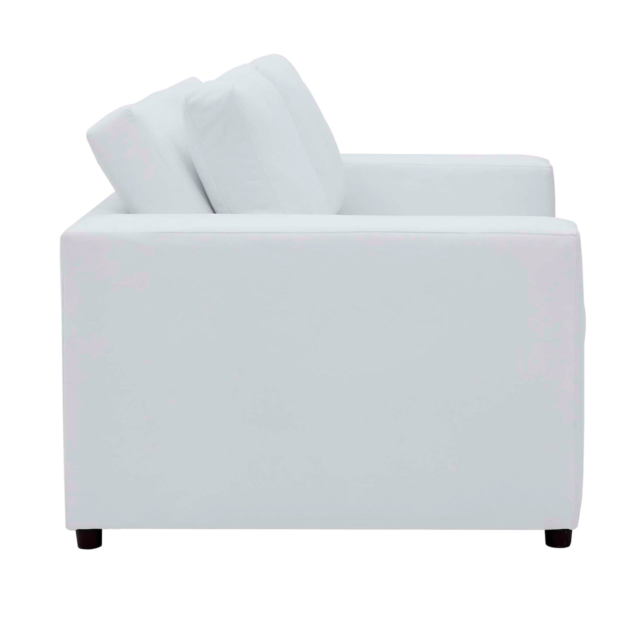 Renwick Upholstered Velvet Loveseat, White