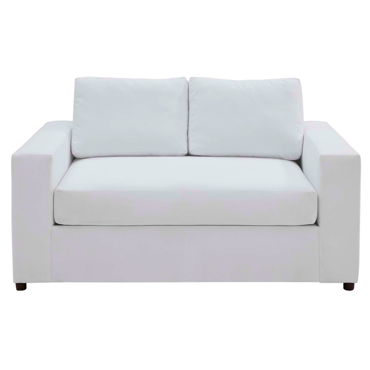 Renwick Upholstered Velvet Loveseat, White