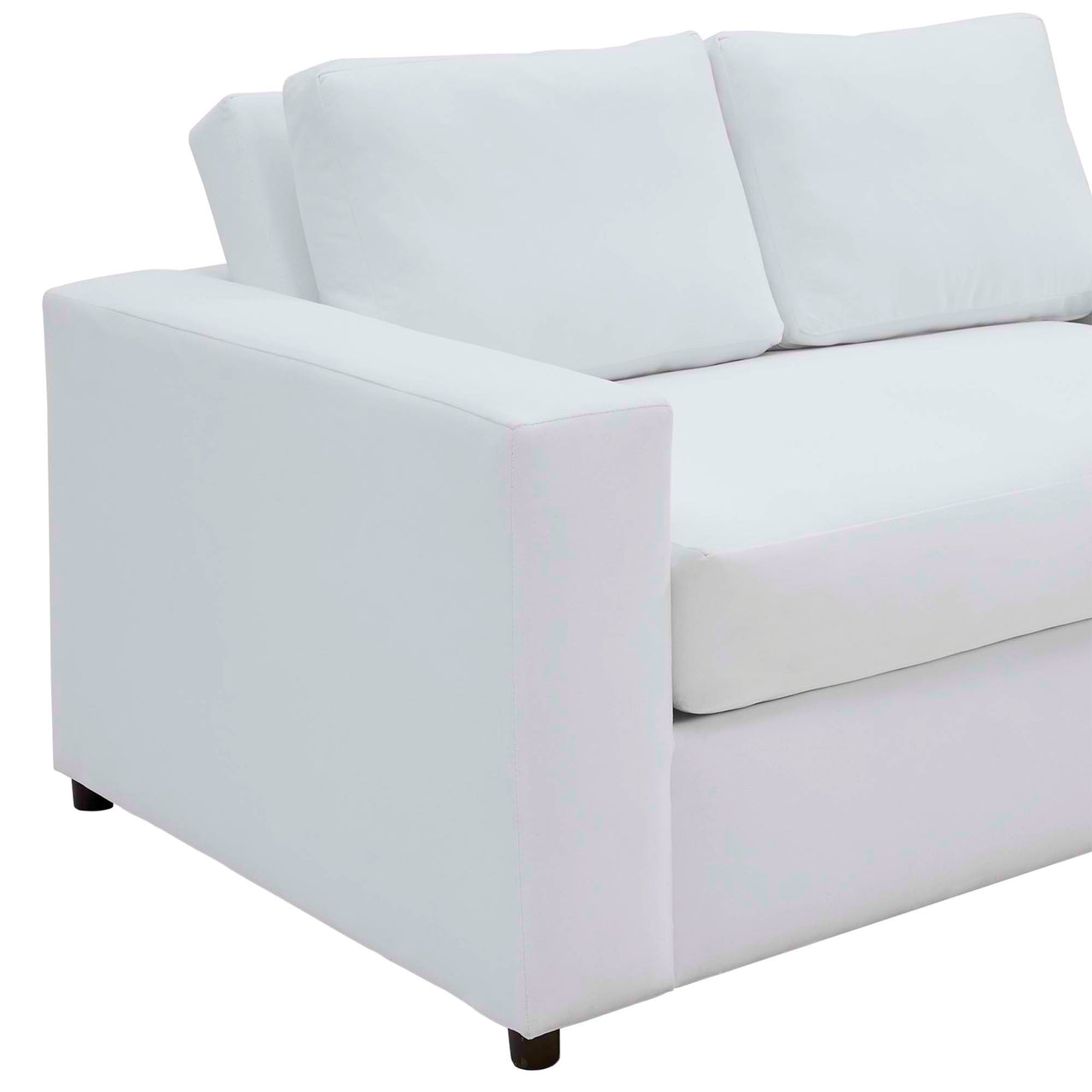 Renwick Upholstered Velvet Loveseat, White