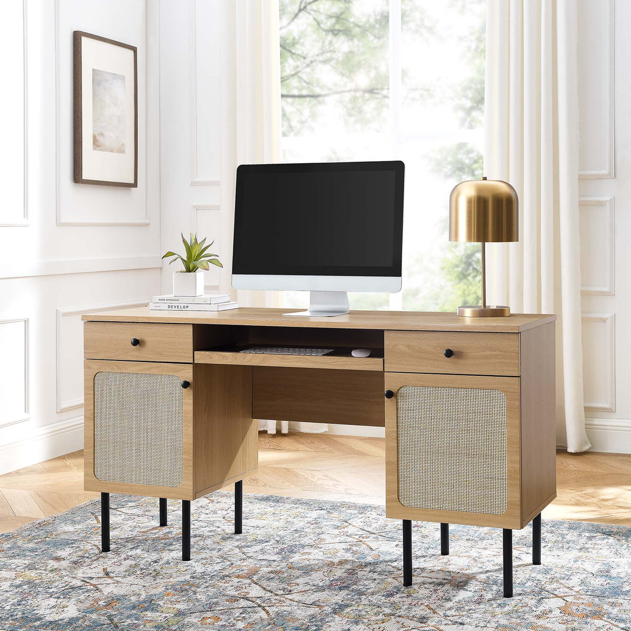 Calden Office Desk, Oak