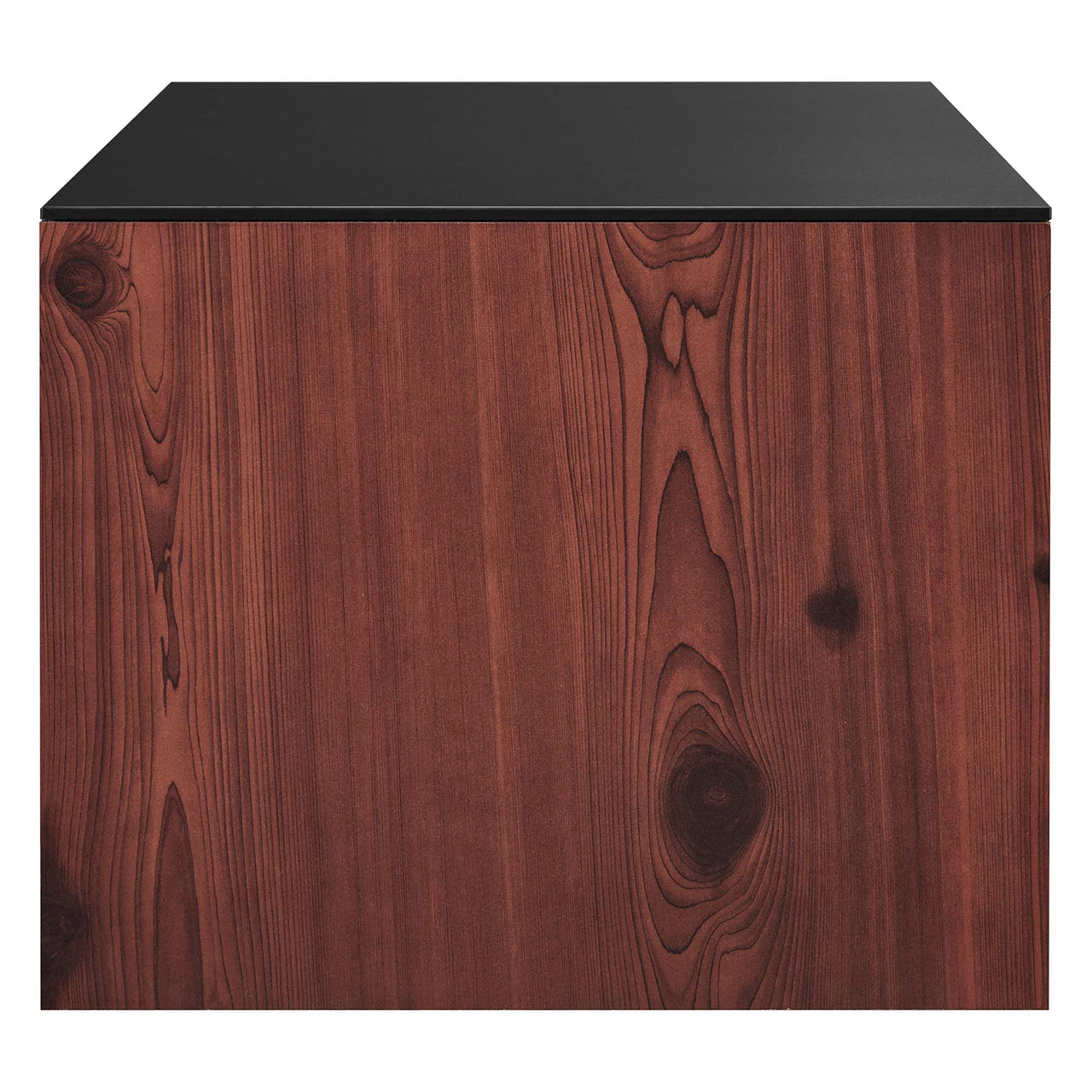 Elevare Floating Storage Cabinet, Black & Cherry Walnut