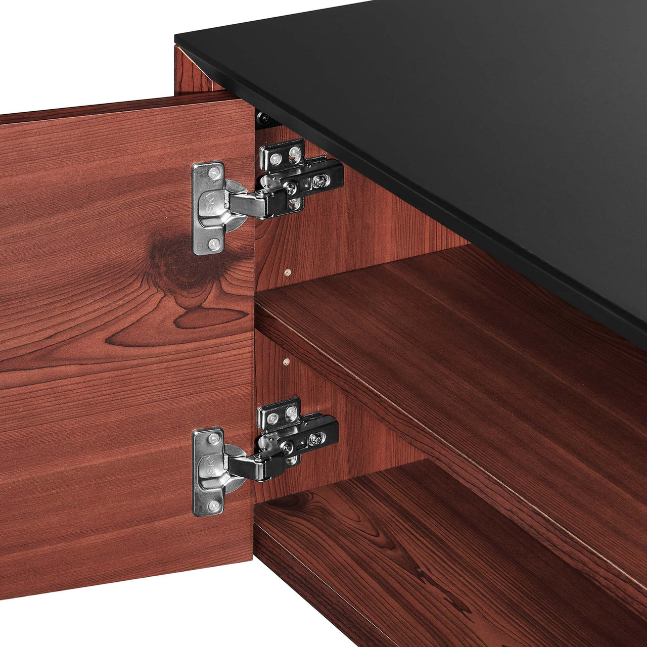 Elevare Floating Storage Cabinet, Black & Cherry Walnut