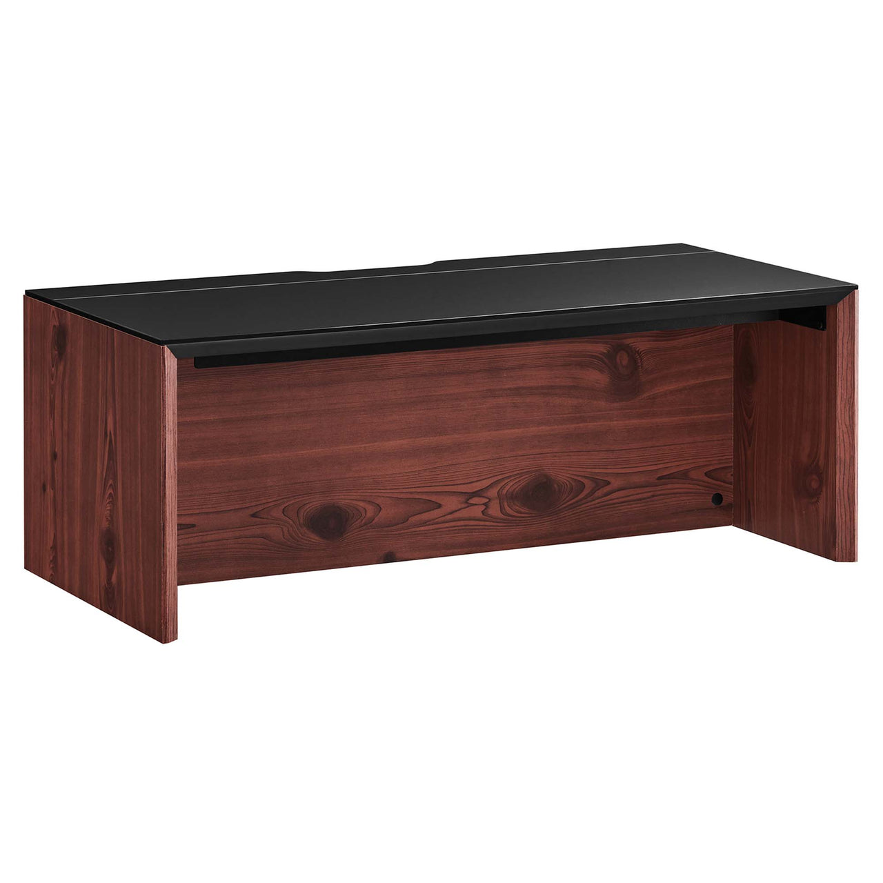 Elevare Floating Office Desk, Small, Black & Cherry Walnut