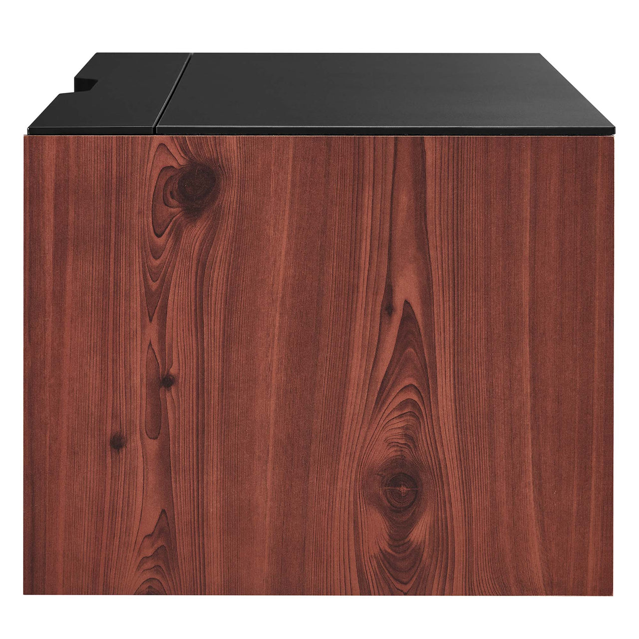 Elevare Floating Office Desk, Small, Black & Cherry Walnut