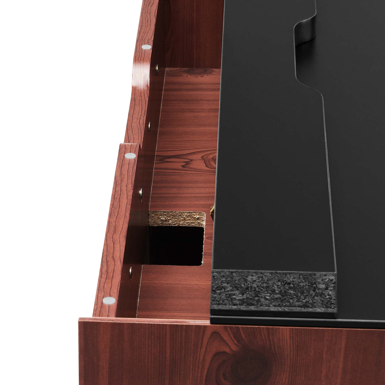 Elevare Floating Office Desk, Small, Black & Cherry Walnut