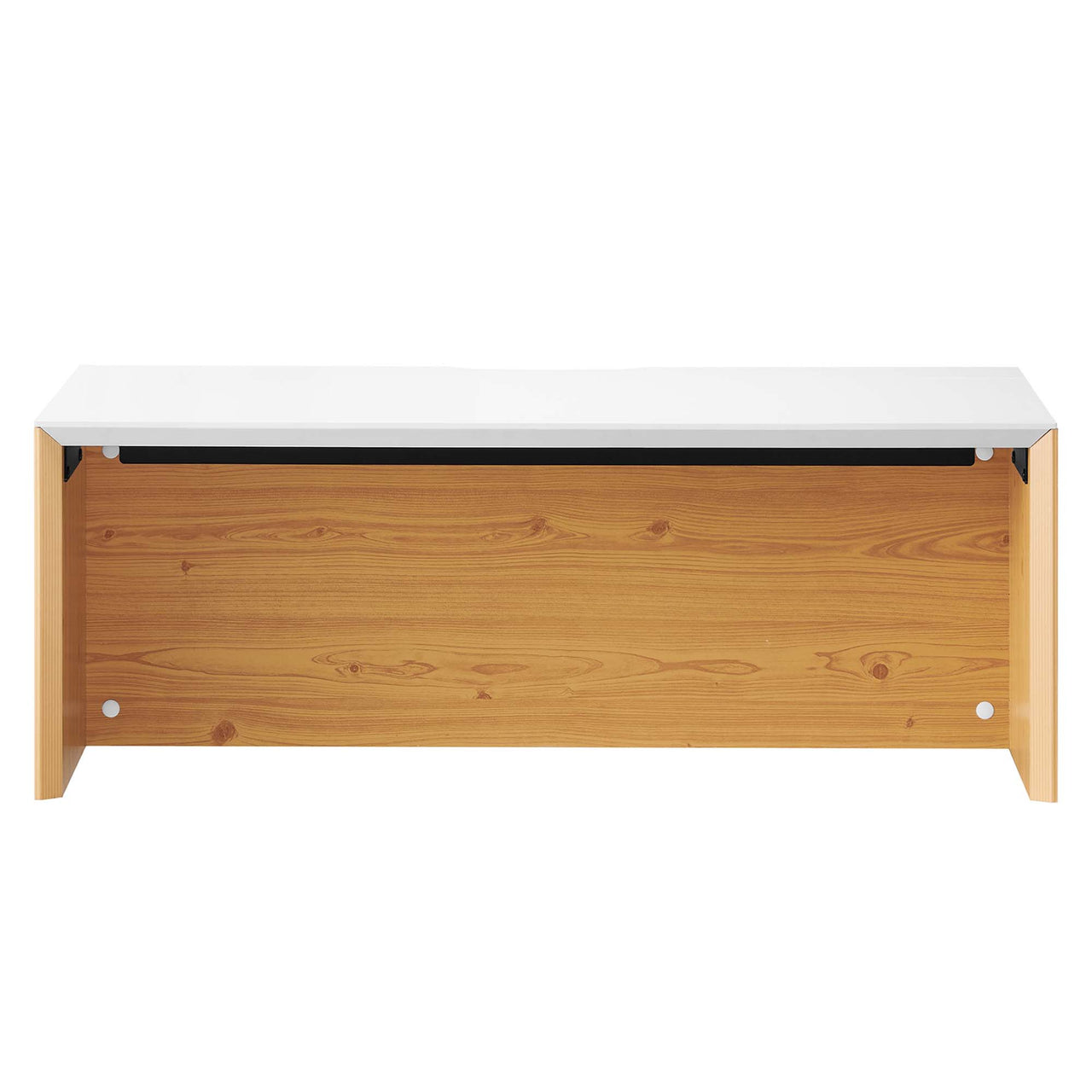 Elevare Floating Office Desk, Small, White & Natural Wood