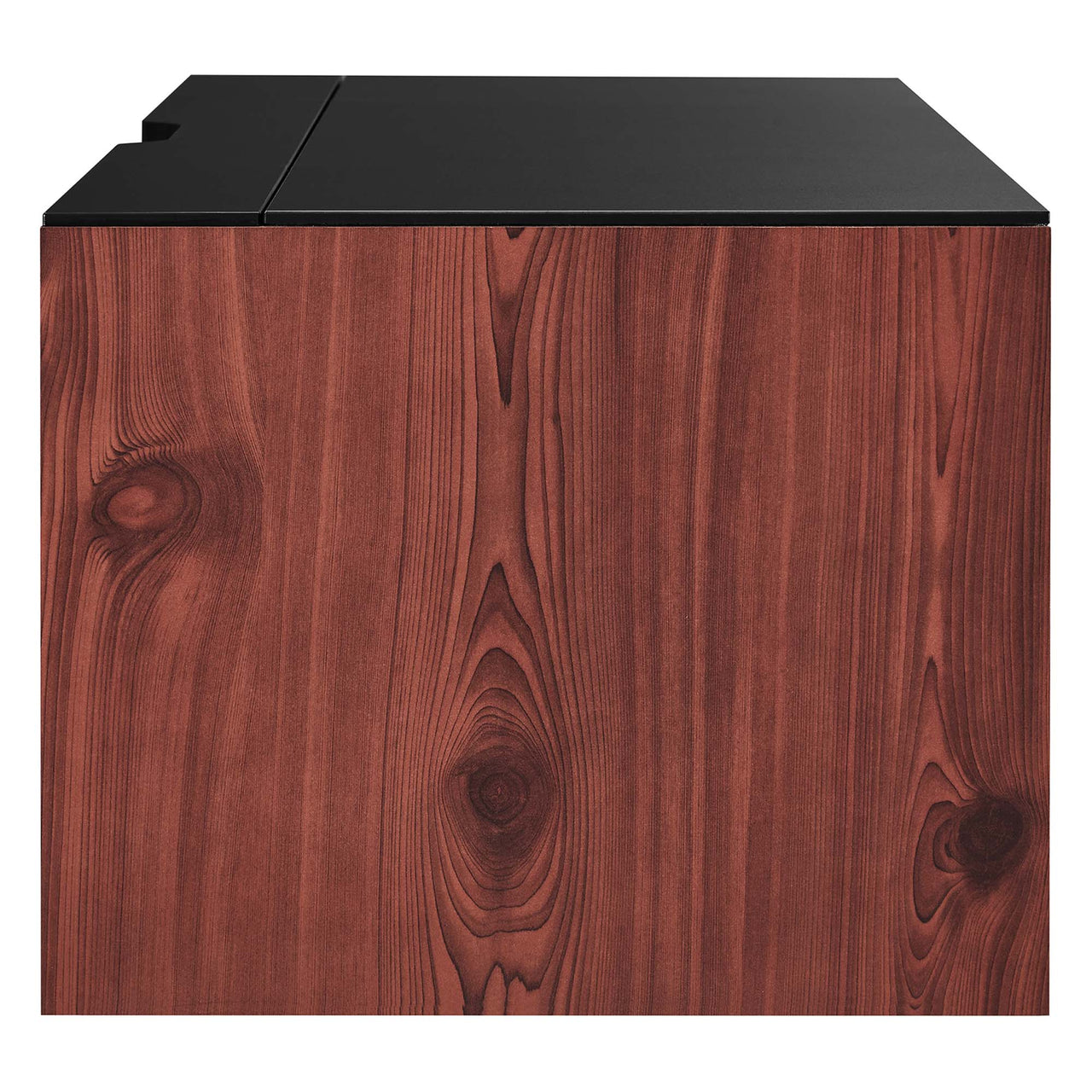 Elevare Floating Office Desk, Large, Black & Cherry Walnut