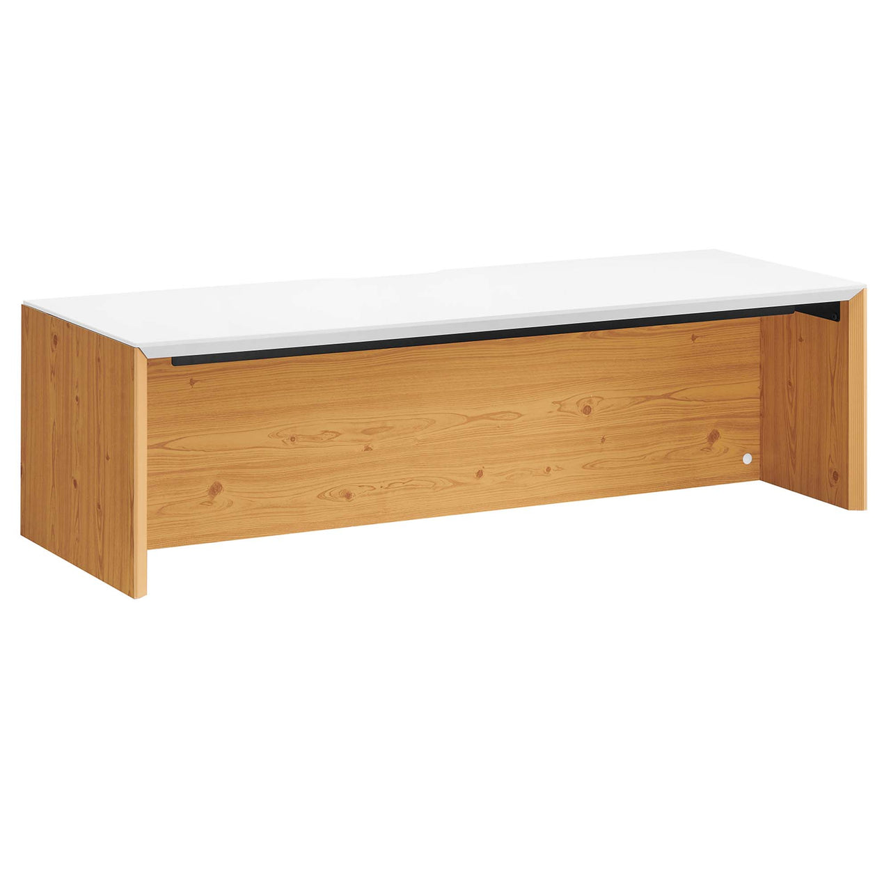 Elevare Floating Office Desk, Large, White & Natural Wood