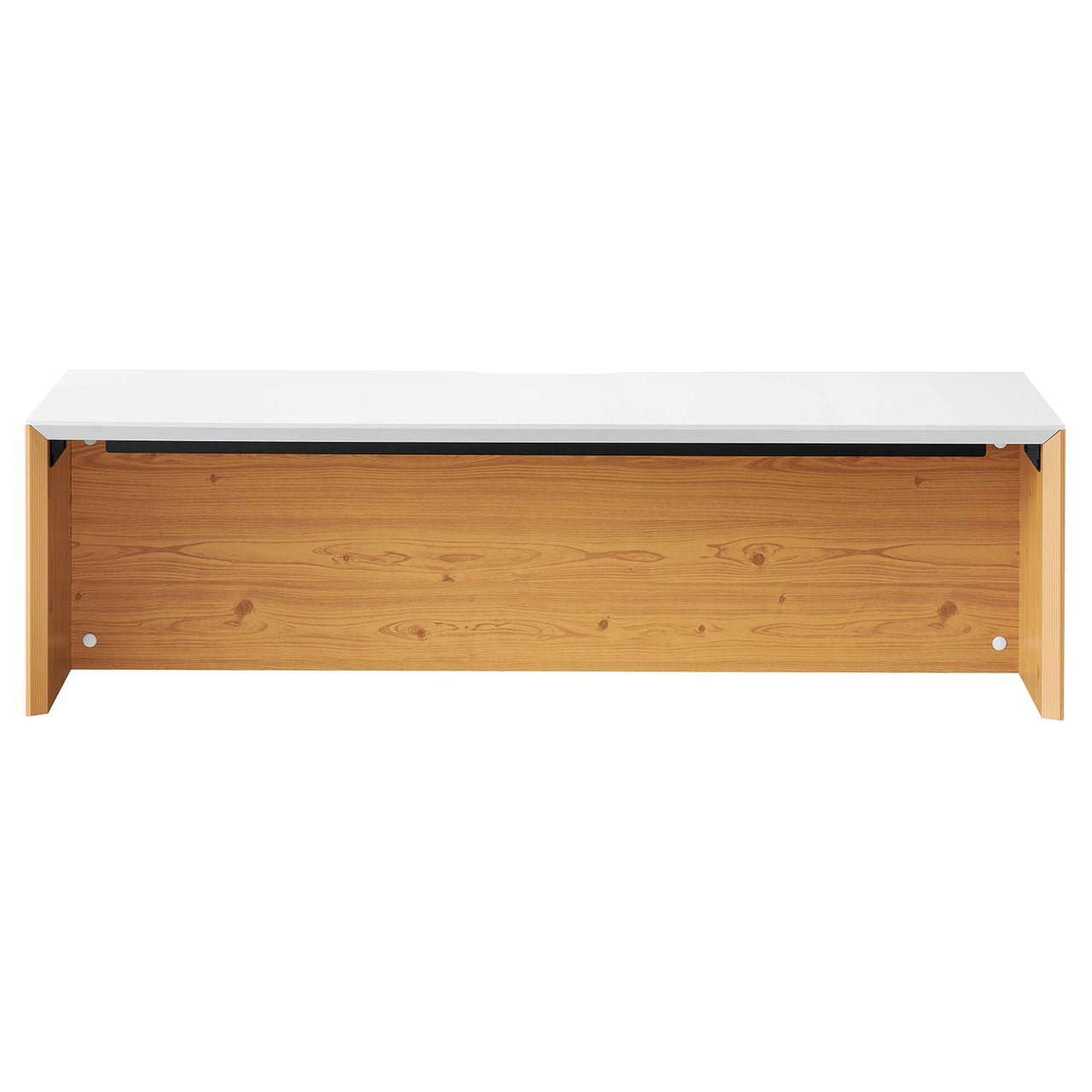 Elevare Floating Office Desk, Large, White & Natural Wood