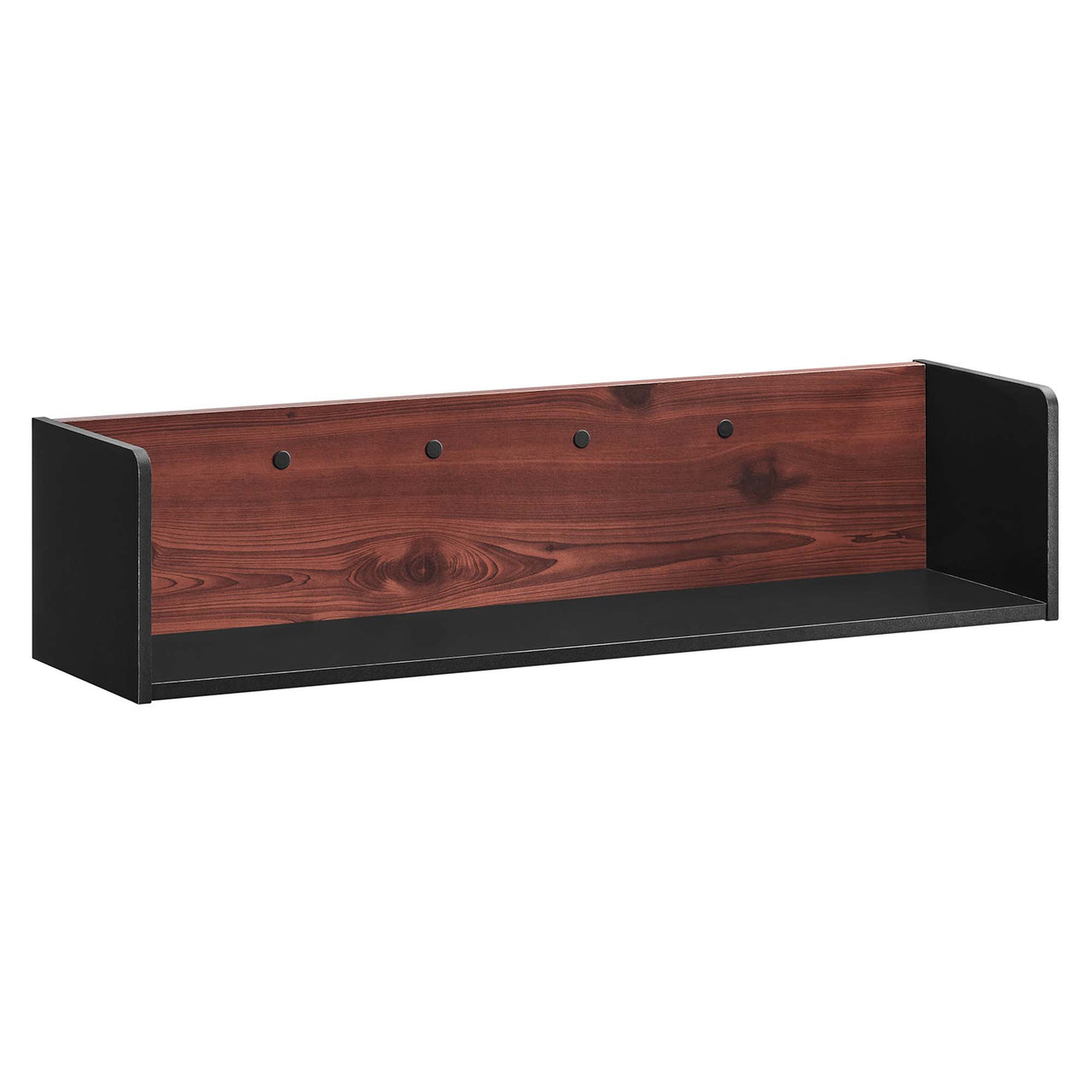 Elevare Floating Shelf, Black & Cherry Walnut