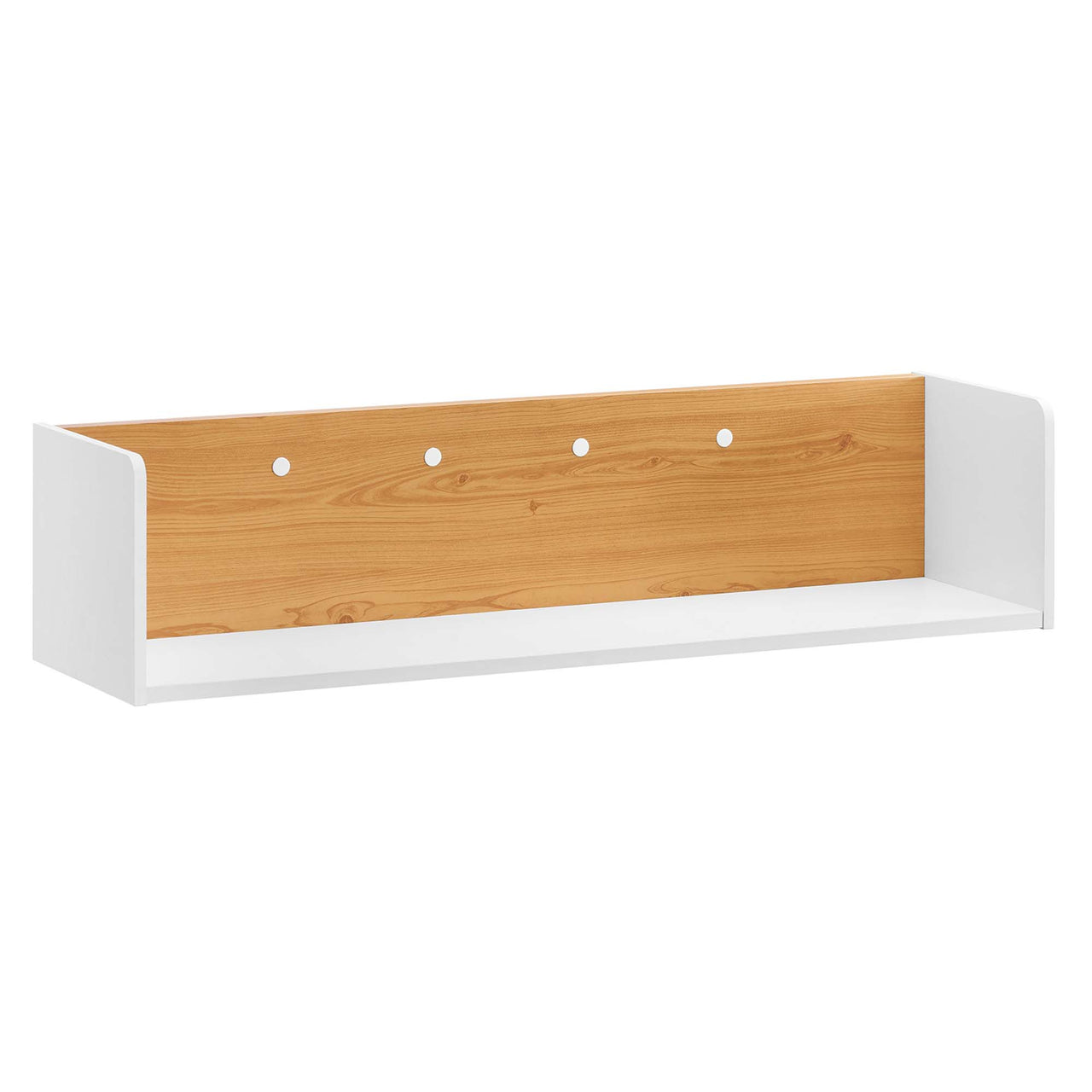 Elevare Floating Shelf, White & Natural Wood