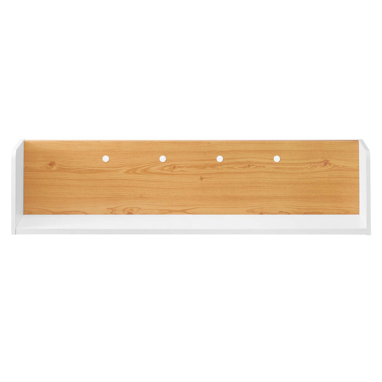 Elevare Floating Shelf, White & Natural Wood