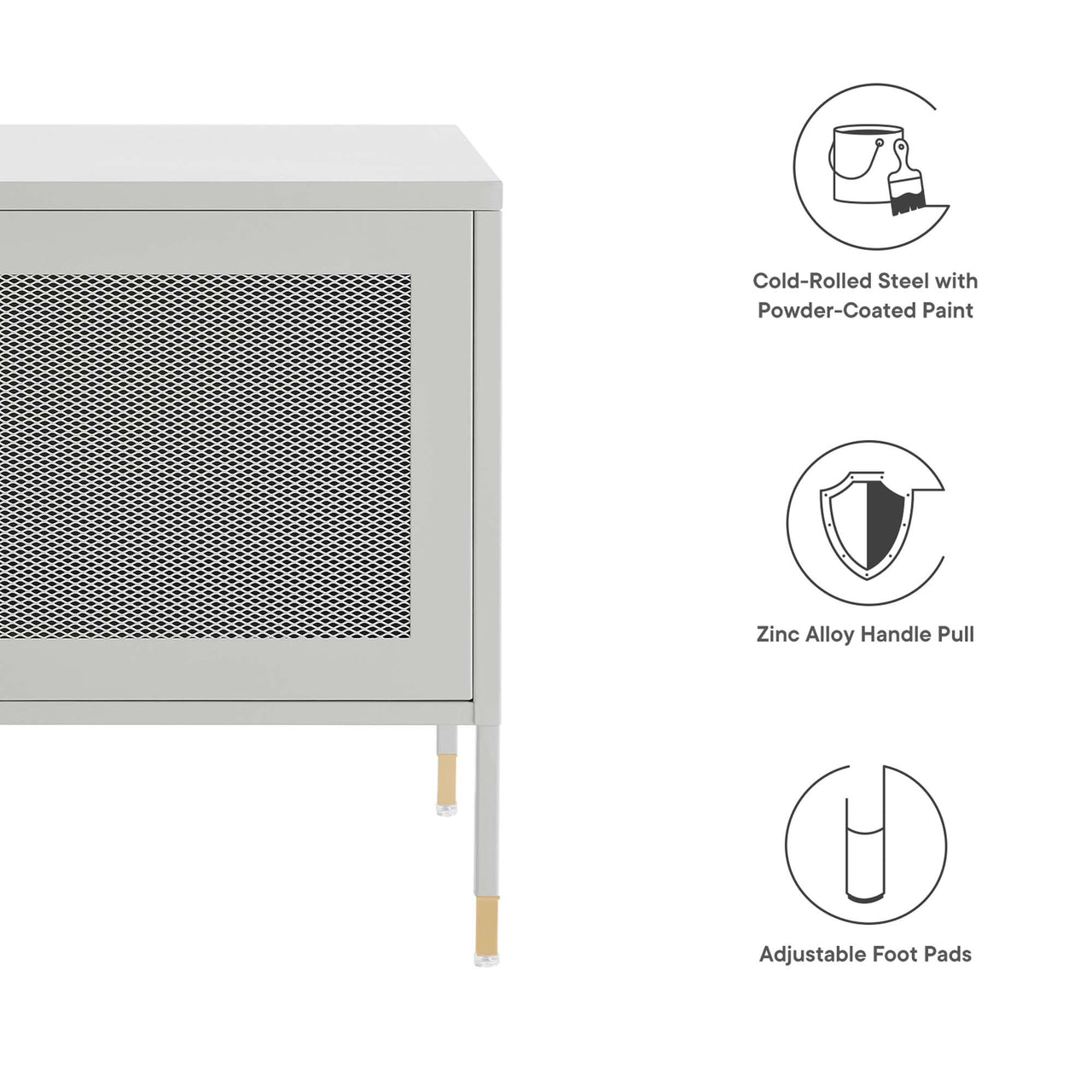 Merrick Nightstand, Light Gray