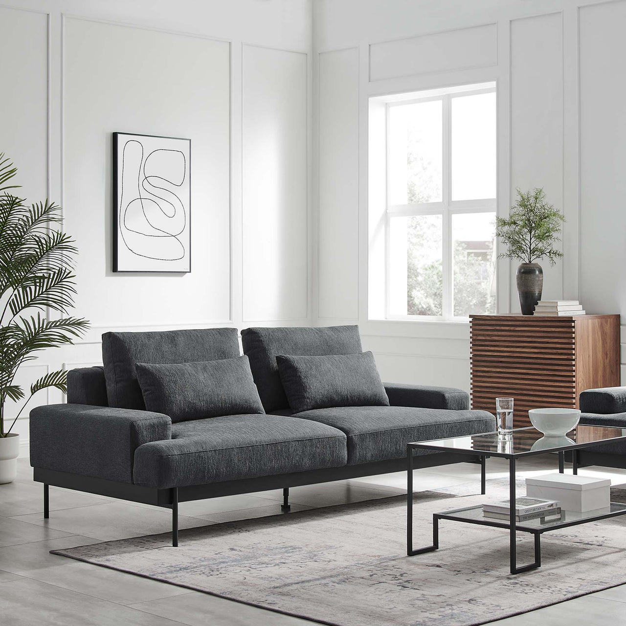 Echelon Luxe Fabric Sofa, Charcoal