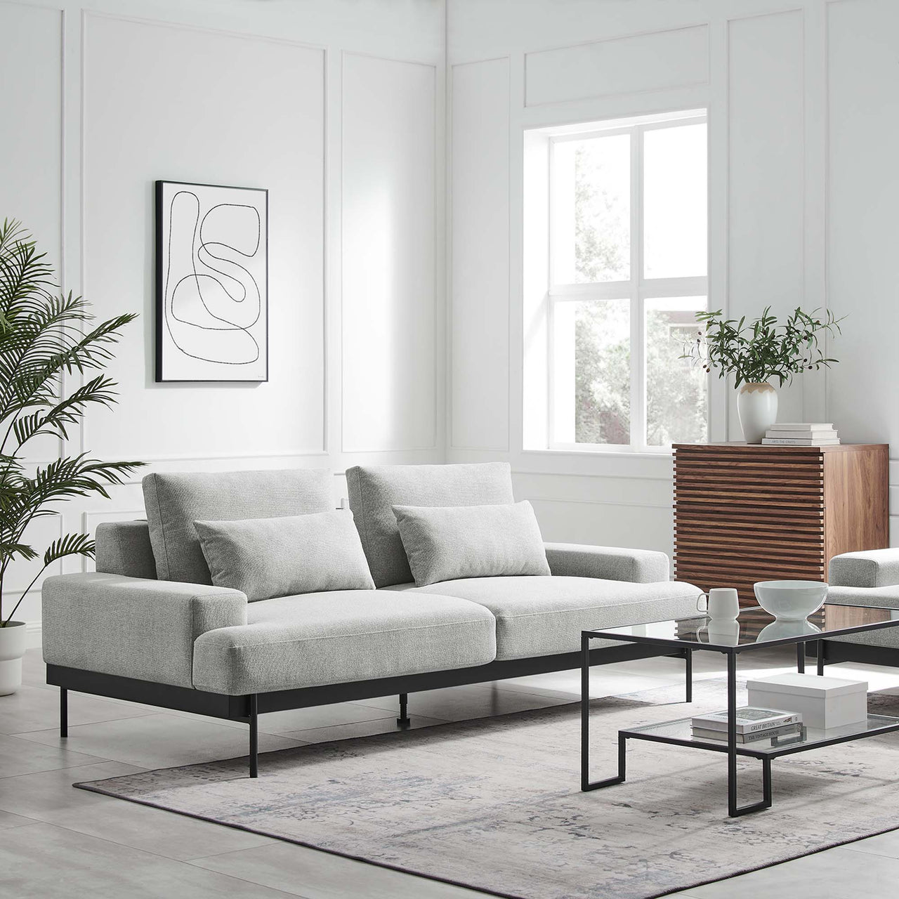 Echelon Luxe Fabric Sofa, Light Gray