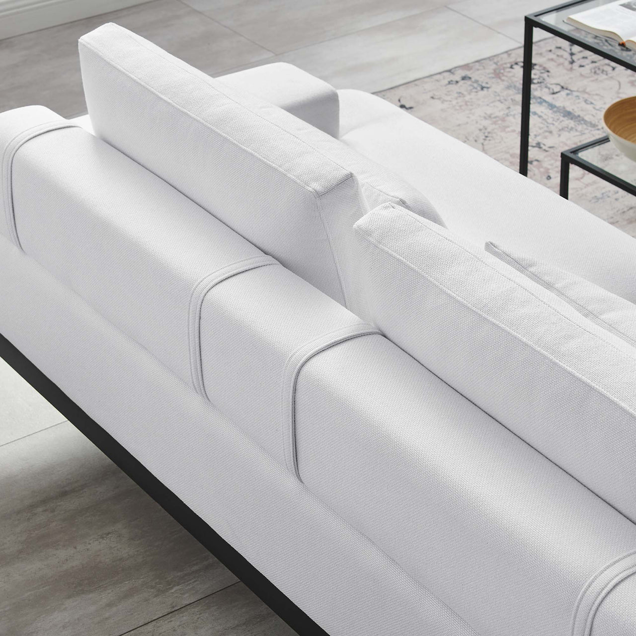 Echelon Luxe Fabric Sofa, White
