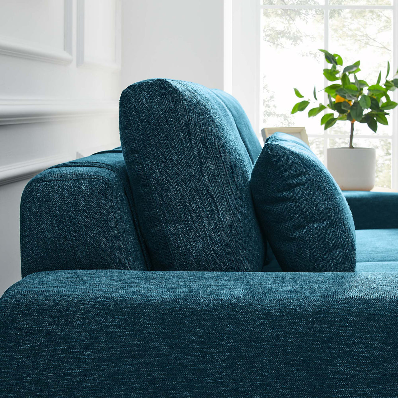 Echelon Luxe Fabric Loveseat, Azure