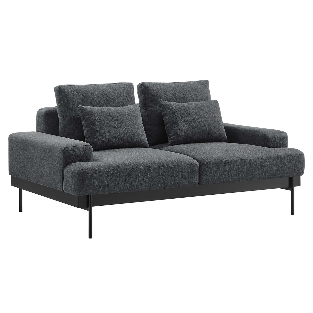 Echelon Luxe Fabric Loveseat, Charcoal