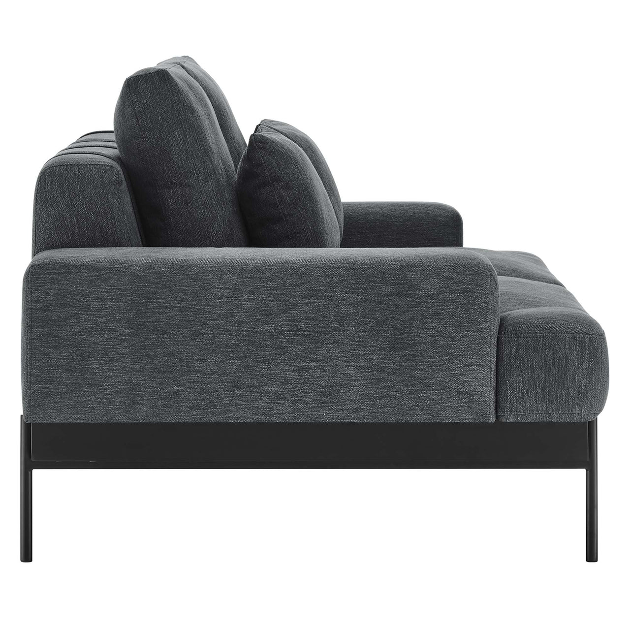 Echelon Luxe Fabric Loveseat, Charcoal