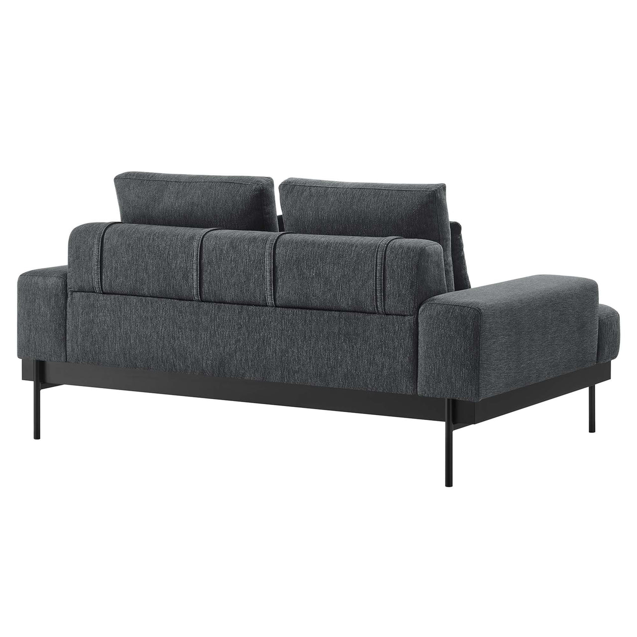 Echelon Luxe Fabric Loveseat, Charcoal
