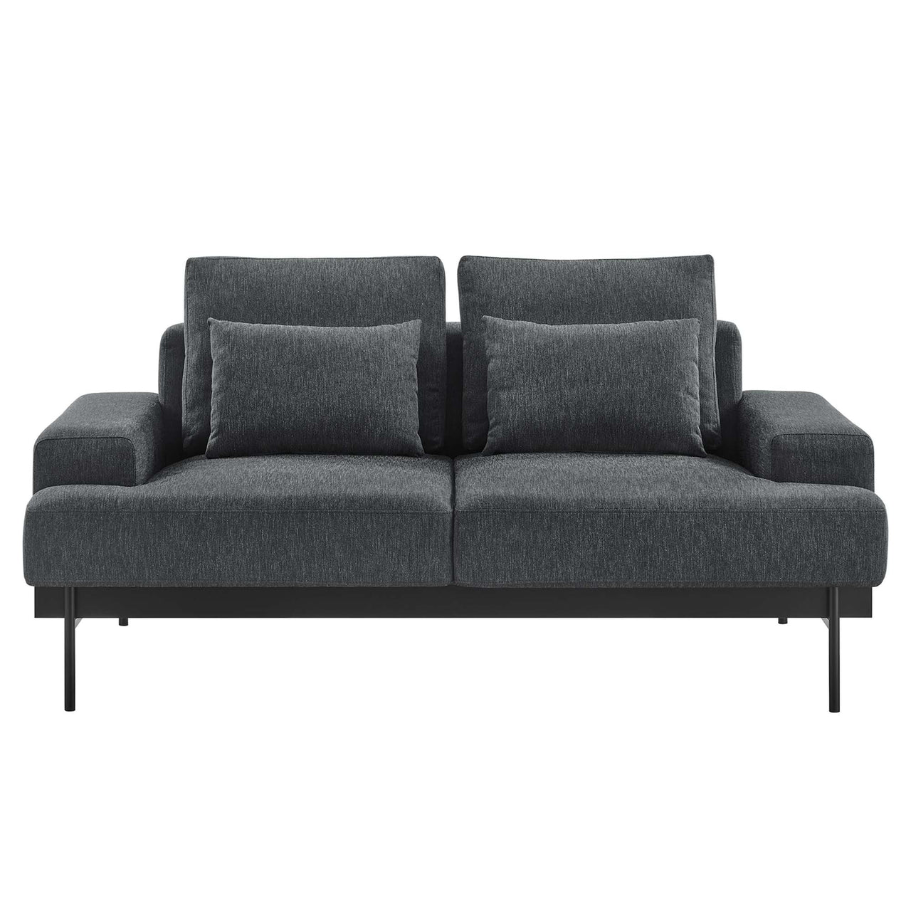 Echelon Luxe Fabric Loveseat, Charcoal