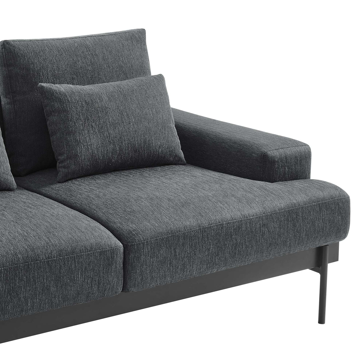Echelon Luxe Fabric Loveseat, Charcoal