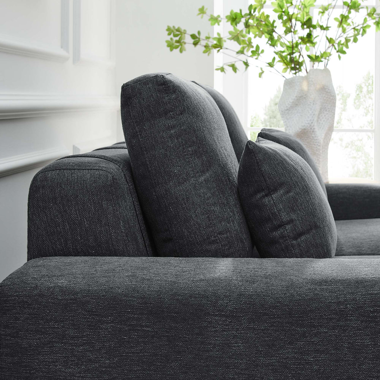 Echelon Luxe Fabric Loveseat, Charcoal